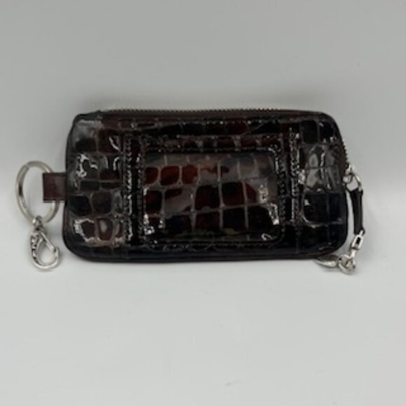 Brighton Bellissimo Heart Croc Brown Small Wallet - Picture 2 of 9